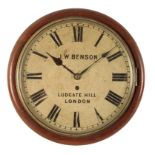 A VICTORIAN MAHOGANY WALL CLOCK