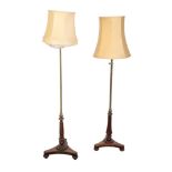 TWO SIMILAR WILLIAM IV ROSEWOOD STANDARD LAMPS