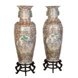 A LARGE PAIR OF CHINESE FAMILLE VERTE VASES