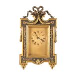 A19TH CENTURY FRENCH BRASS EASEL CLOCK
