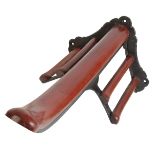 MUSGRAVE OF BELFAST AND LONDON: A MAHOGANY AND CAST IRON SIDE SADDLE RACK