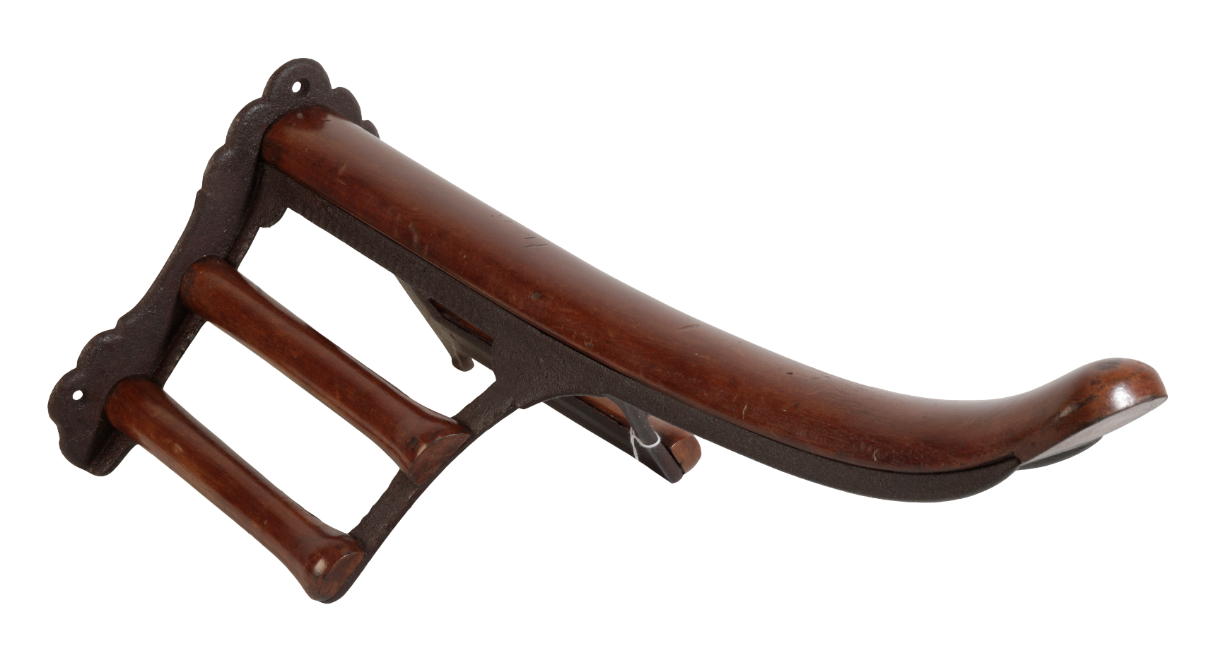 MUSGRAVE OF BELFAST AND LONDON: A MAHOGANY AND CAST IRON SIDE SADDLE RACK