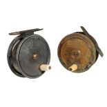 ARMY & NAVY STORES: AN ALL BRASS PLATE WIND SPECIAL PATENT TROUT FLY REEL