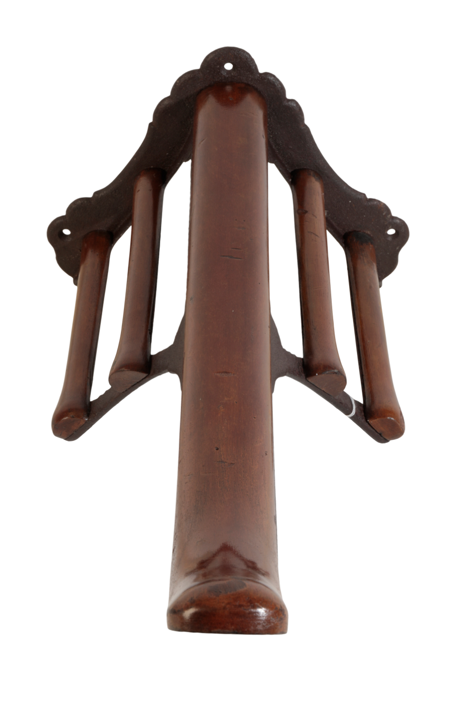 MUSGRAVE OF BELFAST AND LONDON: A MAHOGANY AND CAST IRON SIDE SADDLE RACK - Image 2 of 2