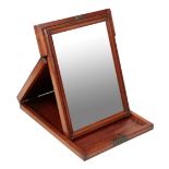 A VICTORIAN MAHOGANY FOLDING CAMPAIGN MIRROR