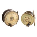 J.D. DOUGALL, GLASGOW: A BRASS AND EBONITE SALMON REEL