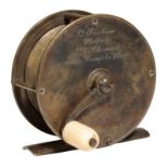 C FARLOW & CO LTD, 221 TEMPLE BAR, LONDON: A RARE ALL BRASS FLY REEL