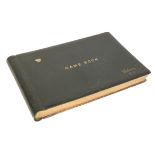 A GREEN LEATHER AND GILT-EDGED GAME RECORD BOOK
