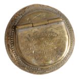 A BRASS FLORAL ENGRAVED SNUFF BOX