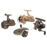 A GROUP OF FOUR FIXED SPOOL REELS