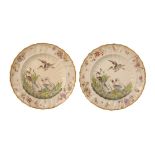 A PAIR OF MEISSEN STYLE CABINET PLATES