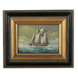 CHRISTOPHER J. GUISE (20TH CENTURY) A pair of miniature ship portraits