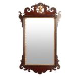 A GEORGE III STYLE MAHOGANY MIRROR