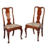 A PAIR OF GEORGE II WALNUT SIDE CHAIRS