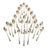 A QUANTITY OF SILVER SERVING SPOONS
