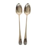 A PAIR OF GEORGE III SILVER SERVING SPOONS