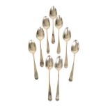 A GROUP OF NINE SILVER SPOONS