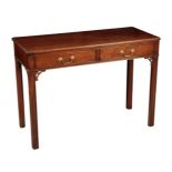 A GEORGE III STYLE MAHOGANY SIDE TABLE BY BRIGHTS OF NETTLEBED