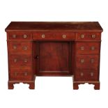 A VICTORIAN MAHOGANY PEDESTAL DESK