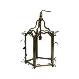 A GILT METAL HALL LANTERN