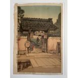 HIROSHI YOSHIDA (1876-1950), A LITTLE TEMPLE GATE
