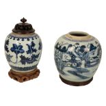 A CHINESE BLUE AND WHITE VASE