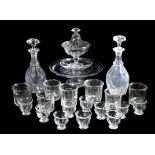 TWO SIMILAR CUT GLASS DECANTERS