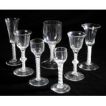 A GROUP OF SEVEN 18TH CENTURY GLASSES