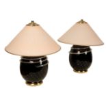 A PAIR OF MID-CENTURY GLASS TABLE LAMPS