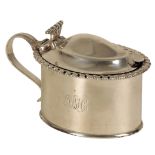 A GEORGE IV SILVER MUSTARD POT