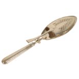 A GEORGE III SILVER MECHANICAL FISH SLICE