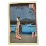 HIROSHIGE I UTAGAWA (1797-1858), NIGHT VIEW OF MATSCHIYAMA AND THE SAN'YA CANAL