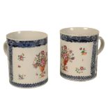 A PAIR OF 19TH CENTURY CHINESE EXPORT MUGS