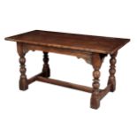 A 17TH CENTURY STYLE OAK REFECTORY TABLE