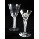 AN 18TH CENTURY WINE GLASS