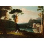 AFTER CLAUDE LORRAIN (1600-1682) 'Landscape with the Nymph Egeria mourning over Numa, with her atten