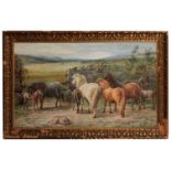 CHARLES JONES RCA (1836-1892) 'A Welsh pony fair'