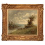 PAUL DESIRE TROUILLEBERT (1831-1900) Lakeside view