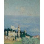 *SIMON BUSSY (1870-1954) A view of Menton, Côte d'Azur