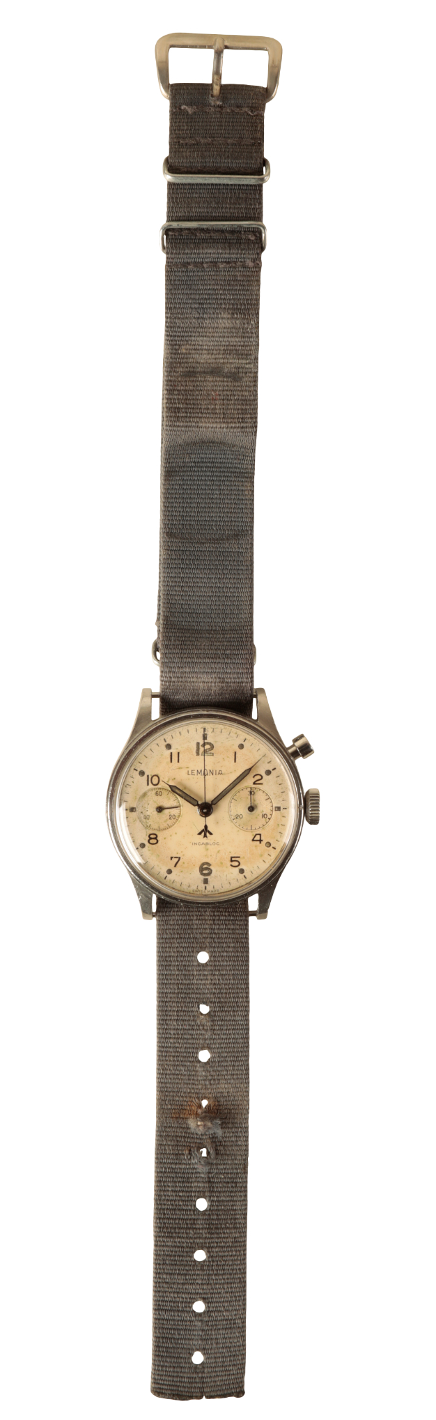 LEMANIA: A BRITISH ROYAL AIR FORCE GENTLEMAN'S CHRONOGRAPH STAINLESS STEEL WRISTWATCH - Image 2 of 6