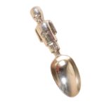 A SILVER CADDY SPOON