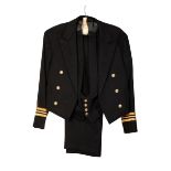 A ROYAL NAVY MESS JACKET, WAISTCOAT AND TROUSERS,