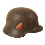 A WWII GERMAN M35 DOUBLE DECAL LUFTWAFFE HELMET