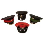 FOUR MILITARY DRESS CAPS