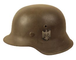 A WWII GERMAN N42 SINGLE DECAL HELMET