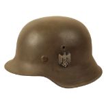 A WWII GERMAN N42 SINGLE DECAL HELMET