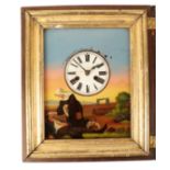 A RARE BLACK FOREST PAINTED CRIMEAN WALL CLOCK