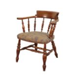 A VICTORIAN BEECH 'CAPTAINS CHAIR'