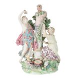 A DERBY PORCELAIN GROUP OF THE GRACES ADORNING PAN