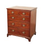 AN EDWARDIAN MAHOGANY SMALL CHEST OF DRAWERS